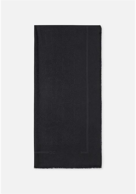 Sciarpa nera da donna con lettering jacquard ELISABETTA FRANCHI | SC02F46E2110
